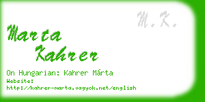 marta kahrer business card